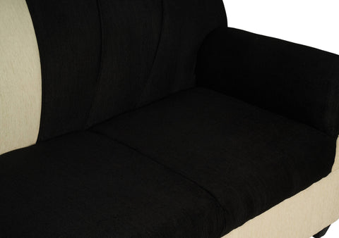 E-Furniture | Modern Harmony 3+1+1 Seater, Black and Cream