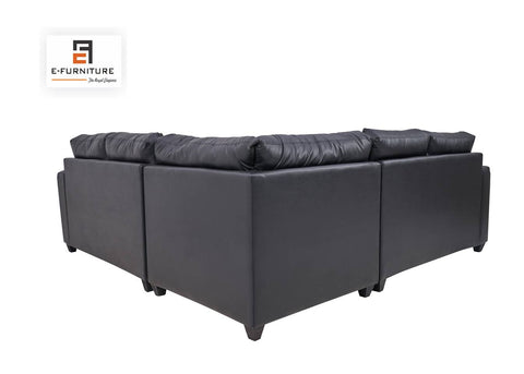 E-Furniture | Vittoria L-Shaped Sectional, Grand, Onyx Black