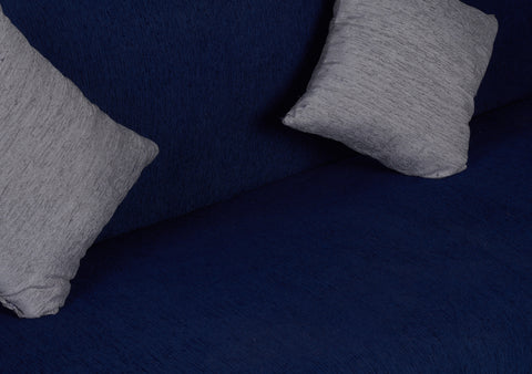 E-Furniture | Urban Chic 3+1+1 Seater, Graphite Gray & Blue