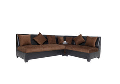 E-Furniture | Athena Upholstered Teak sofa, brown