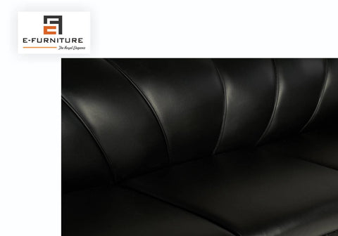 Arica Sofa Pack for Living room In black leatherrette