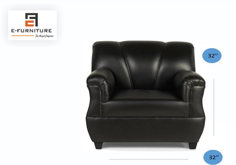 Arica Sofa Pack for Living room In black leatherrette