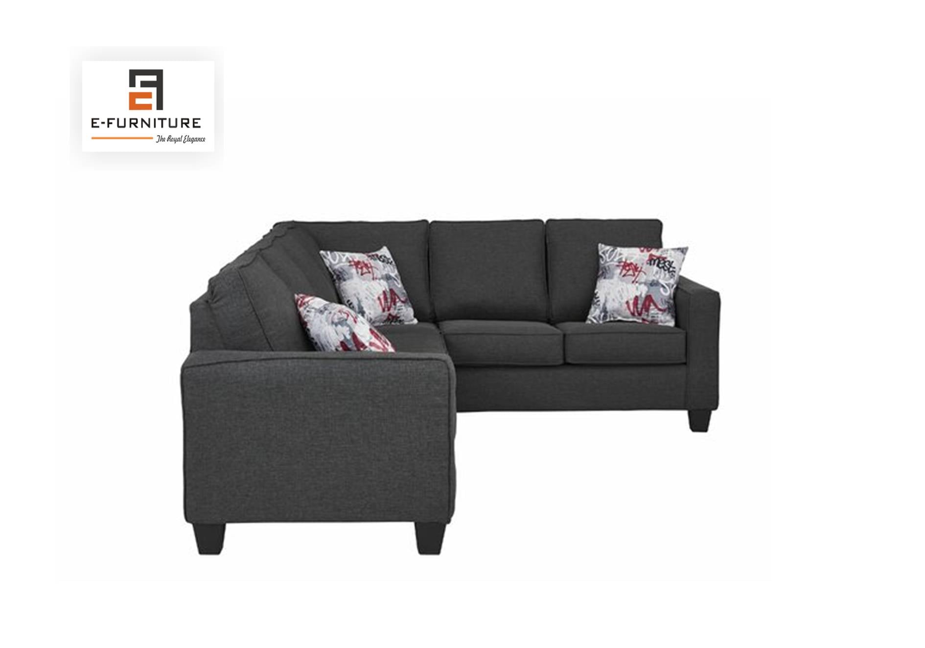 E-Furniture | CosmoPlus Modular Sectional Sofa, Medium, Contemporary, Dove Gray