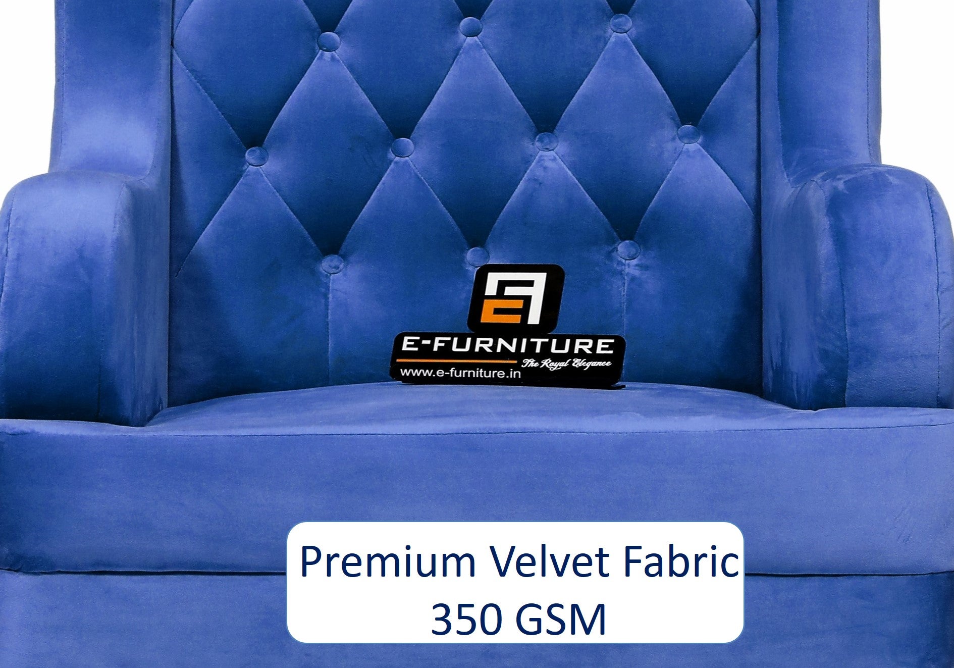 E-Furniture | Azure Dreamweaver Upholstered Wing Chair, Royal Blue
