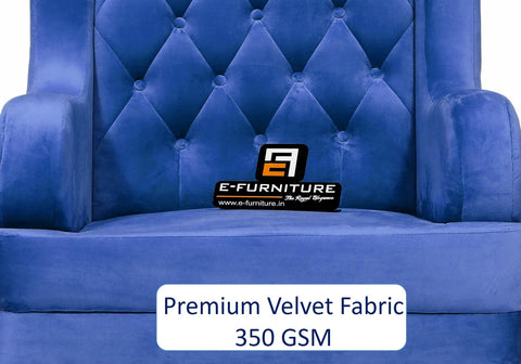 E-Furniture | Azure Dreamweaver Upholstered Wing Chair, Royal Blue