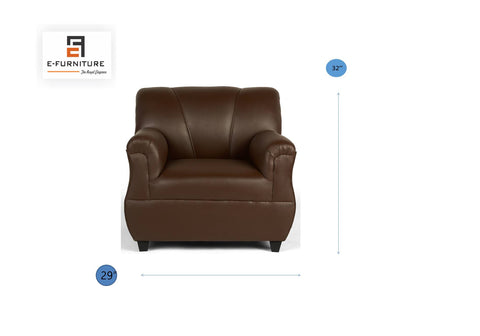 E-Furniture | Sienna Comfort 3+1+1 Seater, Rich Brown Leatherette