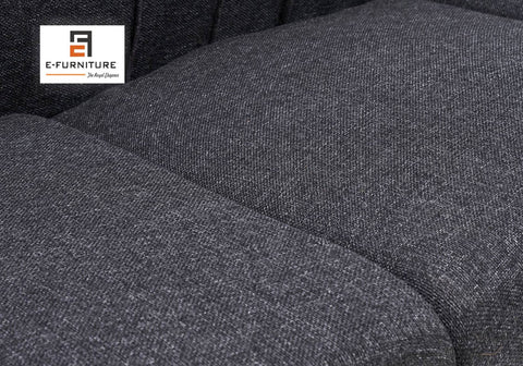 E-Furniture | Midnight Majesty 3+1+1 Seater, Dark Elegance