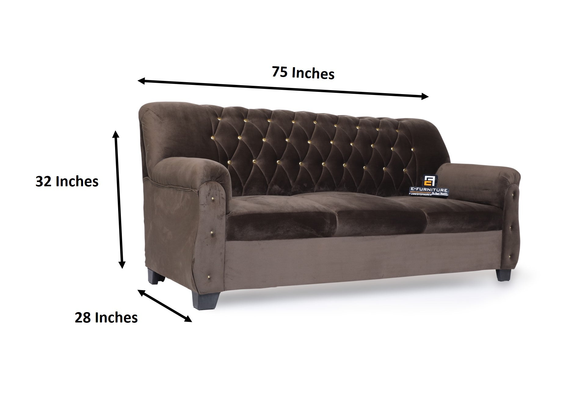 E-Furniture | Heritage Haven Tufted Trio Set, Espresso Brown