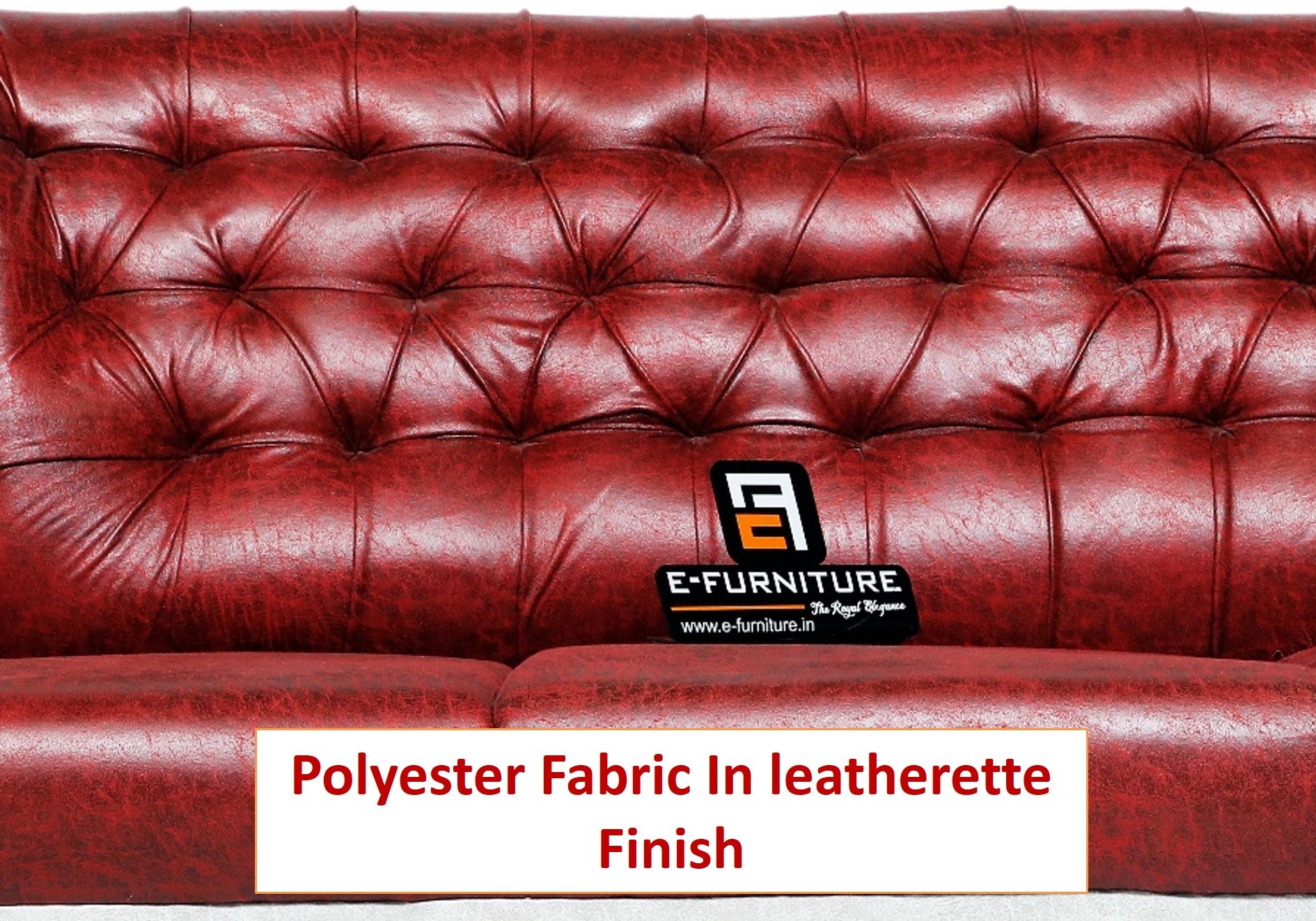 E-Furniture | Crimson Comfort Three-Seater Sofa, Ruby Red & Ash Grey