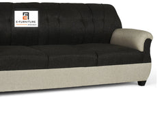 E-Furniture | Eleganza Two-Tone Tufted Sofa, Classic Gray & Charcoal