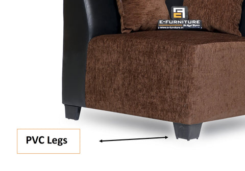 E-Furniture | Athena Upholstered Teak sofa, brown