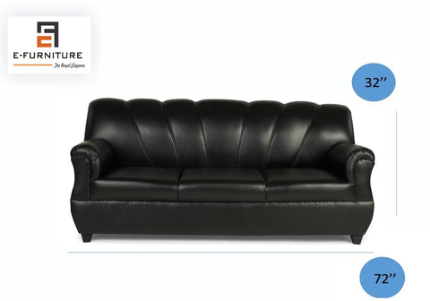 Arica Sofa Pack for Living room In black leatherrette
