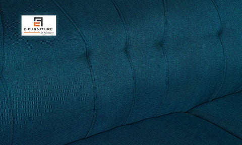 E-Furniture | Azure Reflection 3+1+1 Seater, Oceanic Blue & Soft Beige