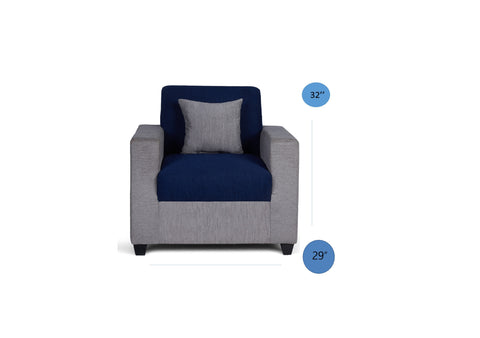 E-Furniture | Urban Chic 3+1+1 Seater, Graphite Gray & Blue