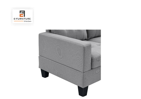 E-Furniture | Serenity Chaise Sectional, Modern, Dove Gray
