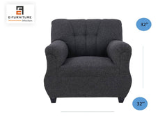 E-Furniture | Midnight Majesty 3+1+1 Seater, Dark Elegance