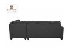 E-Furniture | CosmoPlus Modular Sectional Sofa, Medium, Contemporary, Dove Gray