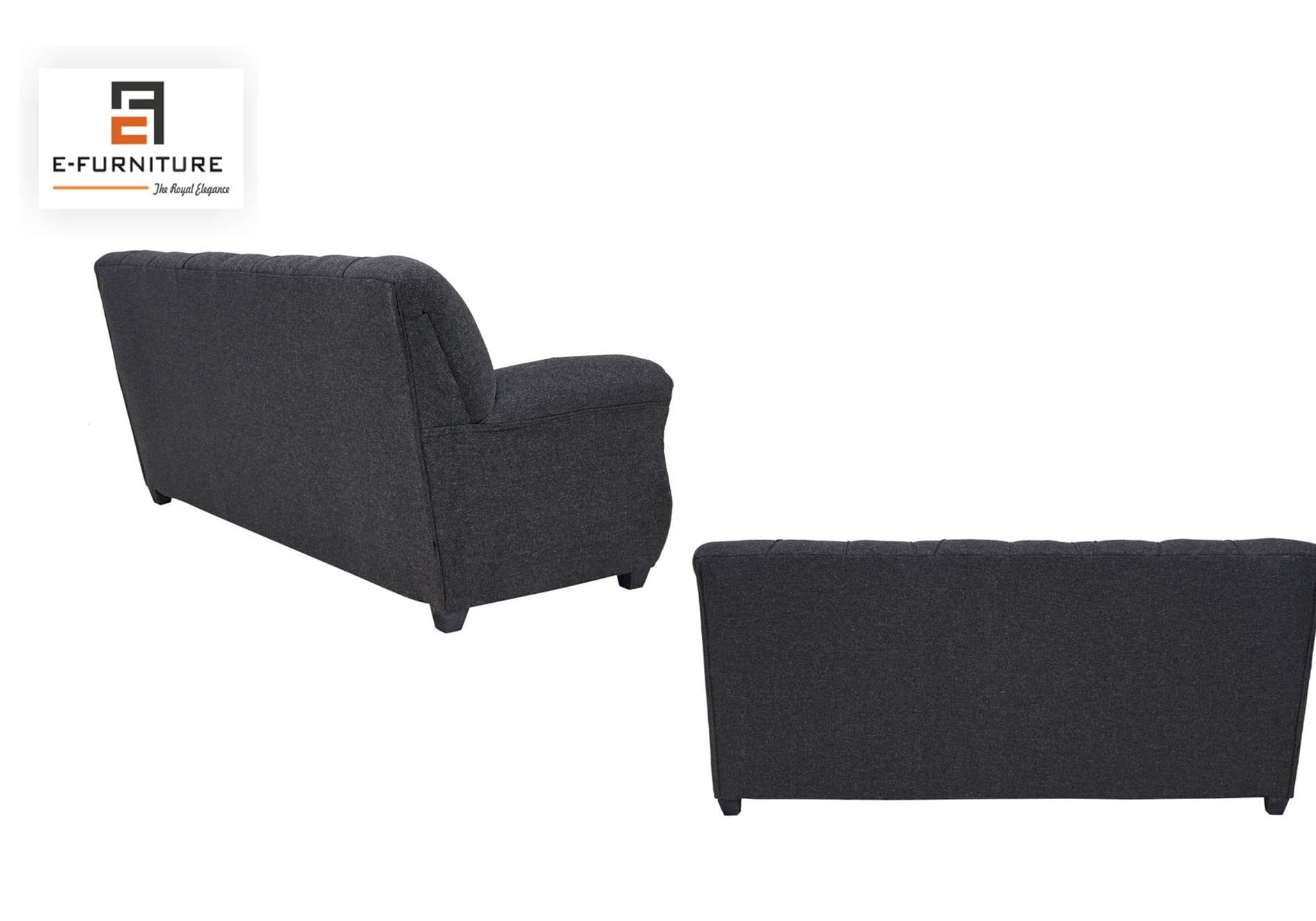 E-Furniture | Midnight Majesty 3+1+1 Seater, Dark Elegance