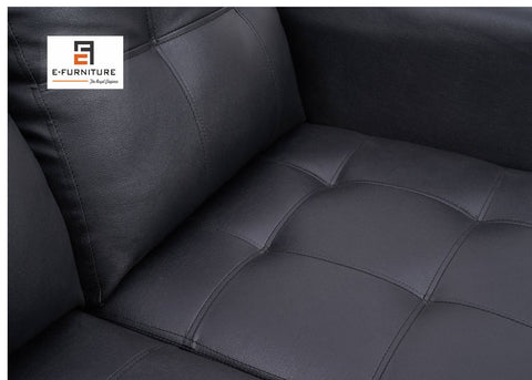 E-Furniture | Vittoria L-Shaped Sectional, Grand, Onyx Black