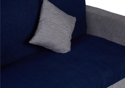 E-Furniture | Urban Chic 3+1+1 Seater, Graphite Gray & Blue