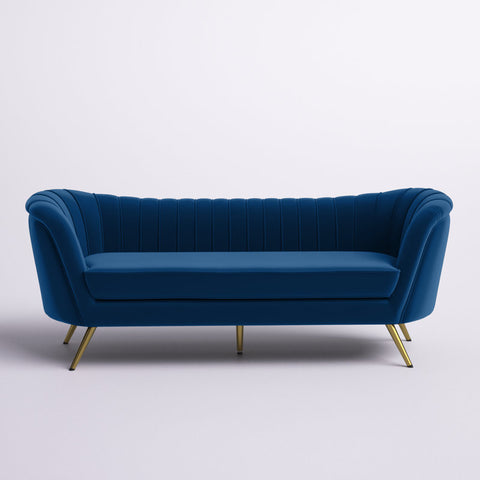E-Furniture Columbus Couch | 3 seater Couch in blue colour - E-FURNITURE