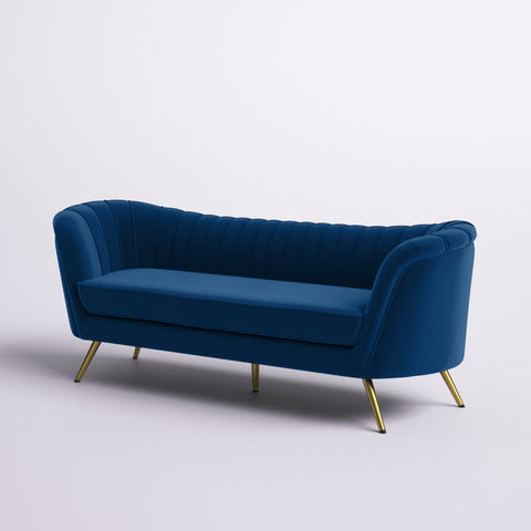 E-Furniture Columbus Couch | 3 seater Couch in blue colour - E-FURNITURE