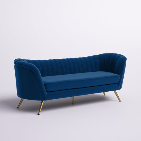 E-Furniture Columbus Couch | 3 seater Couch in blue colour - E-FURNITURE