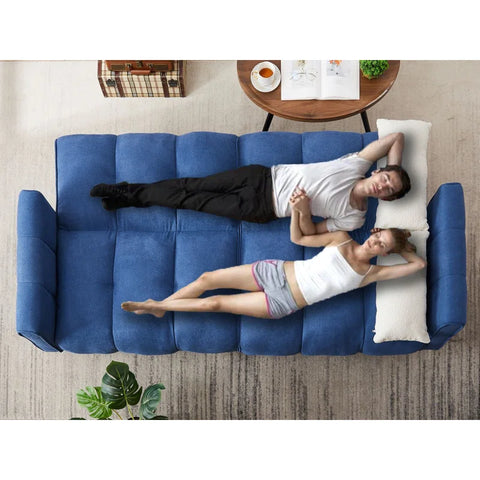 E-Furniture Kaspersky Sofa Cum Bed | Sofa Cum Bed In Blue Color