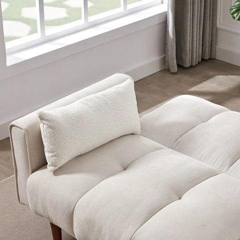 E-Furniture Kaspersky Sofa Cum Bed | Sofa Cum Bed In Cream Color