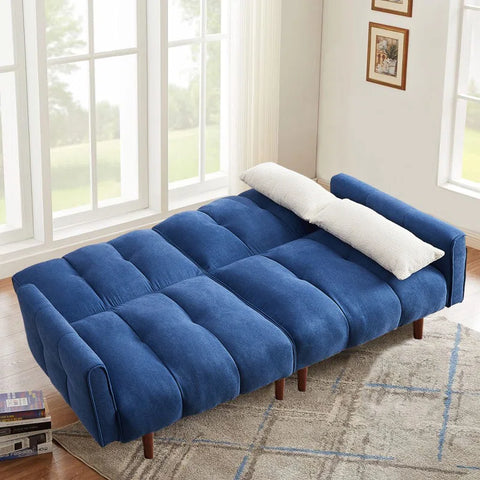 E-Furniture Kaspersky Sofa Cum Bed | Sofa Cum Bed In Blue Color
