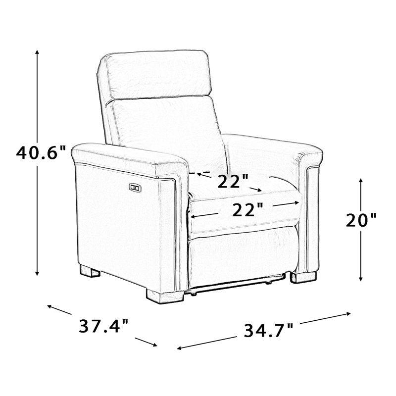 E Furniture Arizona Single seat Automatic recliner in leather - E-FURNITURE