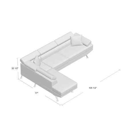 Excel Lounger Sofa Set in White Color by E-furniture