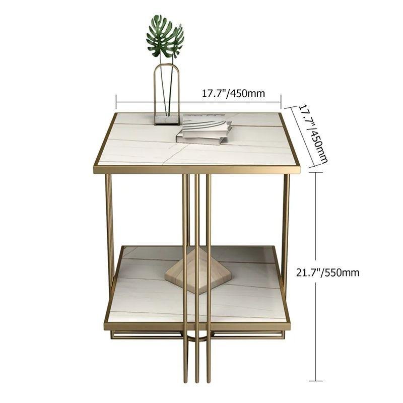 E-Furniture Wichita Side Table marble white