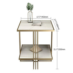 E-Furniture Wichita Side Table marble white