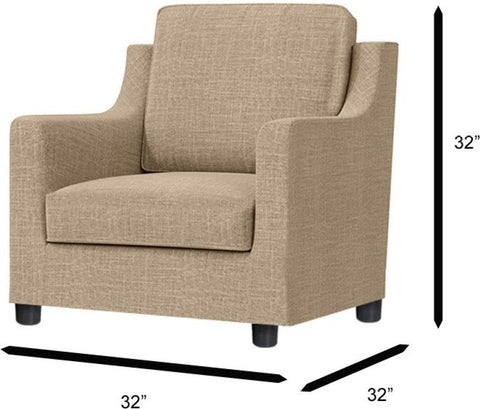 E-Furniture Nairobi Sofa Pack For Living Room In cream colour jute fabric . - E-FURNITURE