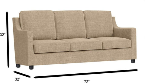 E-Furniture Nairobi Sofa Pack For Living Room In cream colour jute fabric . - E-FURNITURE