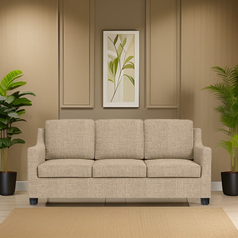 E-Furniture Nairobi Sofa Pack For Living Room In cream colour jute fabric .