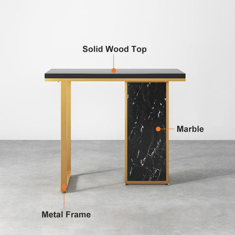 E-Furniture Cairo Console Table black and gold