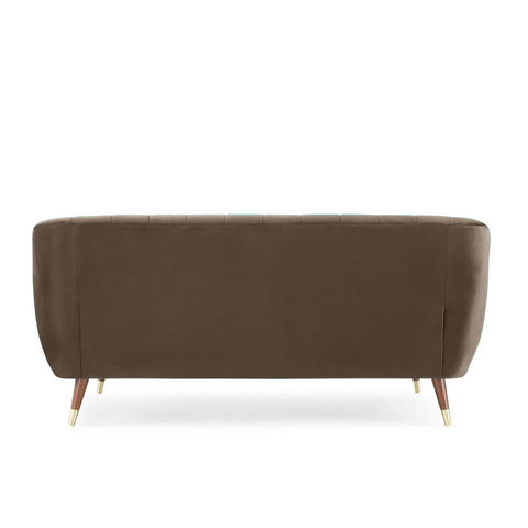 Espresso Luxe | Channel-Tufted Velvet Couch, Modern Glam