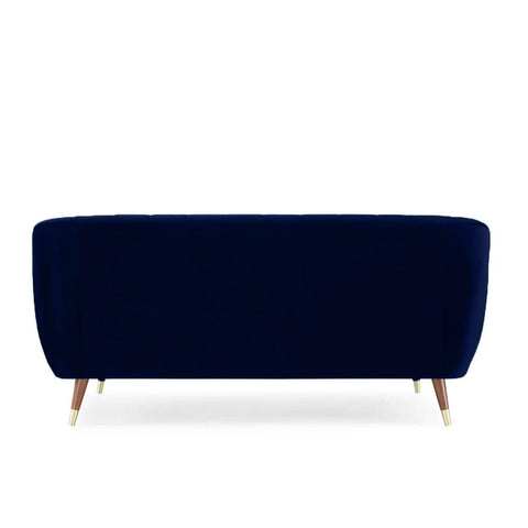 Royal Serenity | Channel-Tufted Velvet Sofa, Deep Blue Elegance