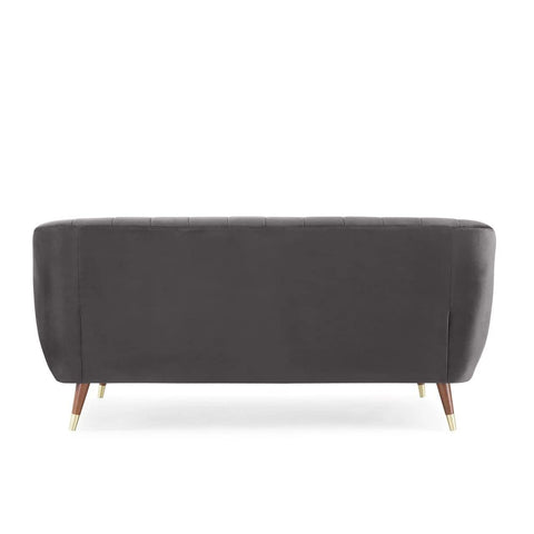 Slate Luxe | Channel-Tufted Velvet Sofa, Dark Gray Elegance