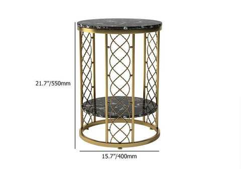 E-Furniture Sacramento Side Table marble white