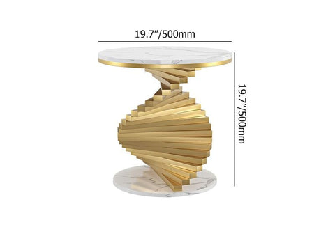 E-Furniture SanFrancisco Side Table marble white