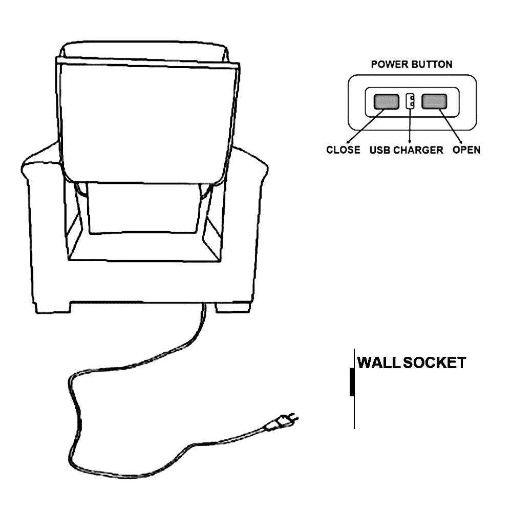 E Furniture Colorado Single Seat motorised Recliner In Grey color - E-FURNITURE