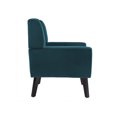 Indigo Luxe | Skyline High-Back Tufted Armchair, Dark Blue