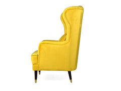 Sunshine Elegance | Marigold Wingback Armchair, Bright Yellow