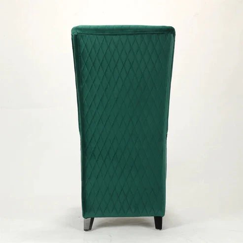 Emerald Enclave | Windsor Quilted Wingback Armchair, Dark Green