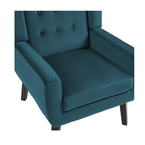 Indigo Luxe | Skyline High-Back Tufted Armchair, Dark Blue