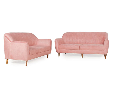 Blush Serenity | Marlowe Modern 3+2 Sofa Set, Soft Pink