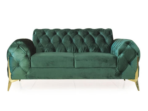 Emerald Gem | Chesterfield 3+2 Sofa Set, Green Velvet